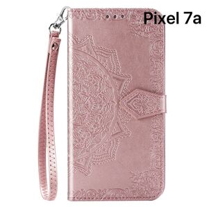 Google Pixel 7a ケース ピクセル 手帳型 おしゃれ ストラップ付き ピンク
