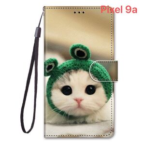 Google Pixel 9a ケース ピクセル 手帳型 かわいい 猫 帽子猫 ストラップホール付き