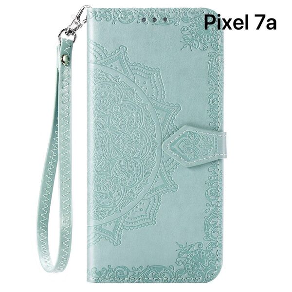 Google Pixel 7a ケース ピクセル 手帳型 おしゃれ ストラップ付き 緑