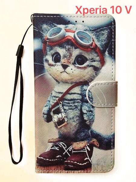 Xperia 10 Ⅴ ケース 手帳型 かわいい 猫 子猫 耐衝撃