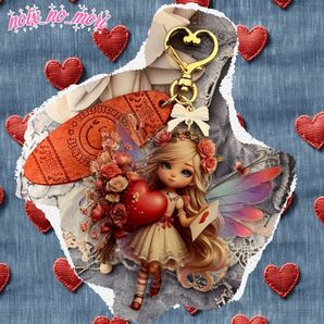 101《最終価格》★ オシャレなプリンセスバタフライのアクリルプレート&可愛い本革キーホルダー ★ 【おまとめ¥600】お試し
