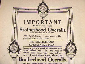 【雑誌広告】1909年 Brotherhood Overallsカバーオール デニム ワーク レア 古着 オーバーオール ビンテージ