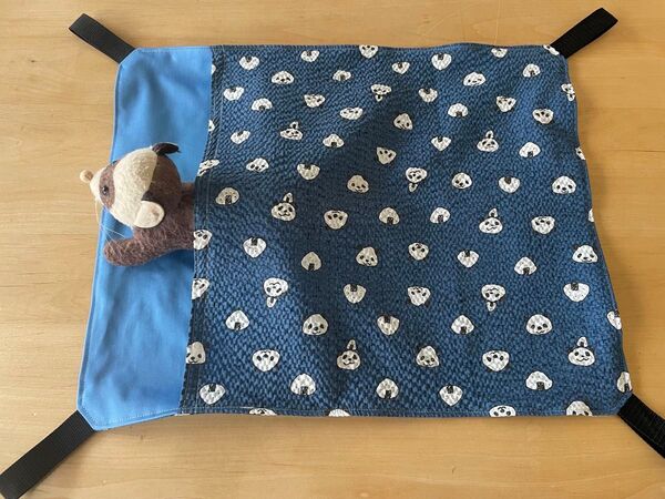 キャナ丸はうす SP23-LL 夏用フェレット用ハンモック おにぎりパンダ/ブルー