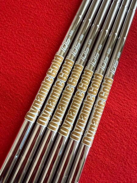 【美品】トゥルーテンパー NEW ダイナミックゴールド Dynamic Gold 105 アイアン用スチールシャフト 6本セット