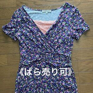 【セット】ローラアシュレイ ワンピース 半袖 花柄 7号 & キャミソール M
