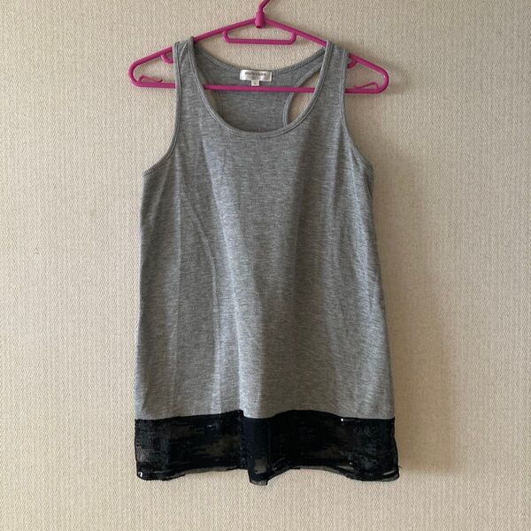 marie claire グレー タンクトップ L