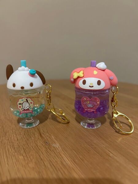 サンリオ マイメロディ ポチャッコ キーホルダー タピオカ キラキラ 2個セット