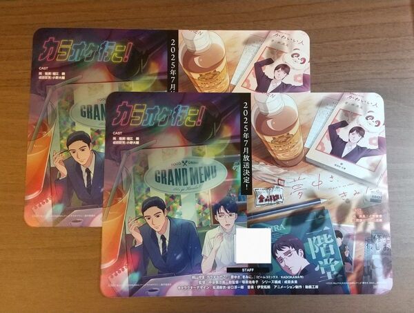 両面厚紙補強◆フライヤー ×2枚 ◆カラオケ行こ! 夢中さ、きみに。 和山やま アニメイト 販促グッズ