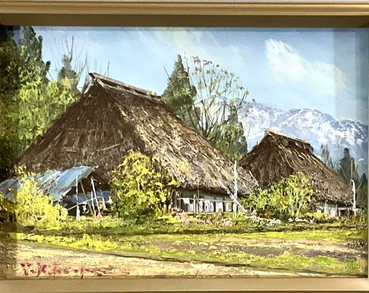 北川照生 画伯作 根尾の清流 肉筆 油彩画 15号 直筆サイン入り 大型 額装 北川照生 画伯作 根尾の清流 肉筆 油彩画 15号 直筆サイン入り