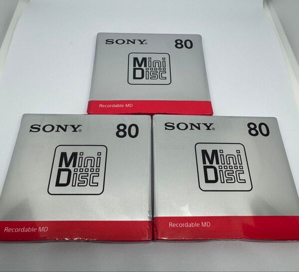 SONY 録音用ミニディスク MD 80分 3枚セット MDW80T