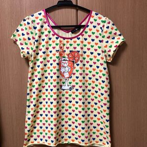 LAZYDA ハート柄 Tシャツ イエロー