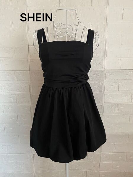 ☆SHEIN☆ バルーンキャミソールワンピース インナーパンツ付き 黒 Sサイズ