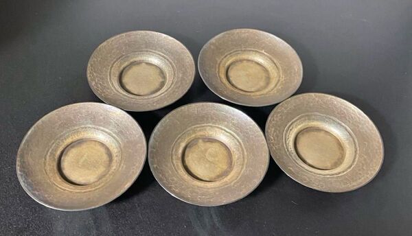 茶托 純銀 刻印 宗明作 5客組 silver 371.8g