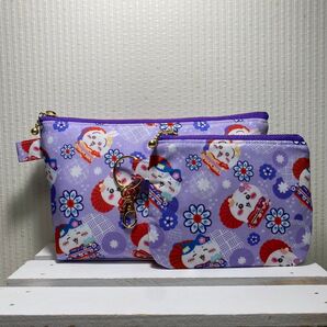 和柄(紫)★ポーチ2点セット
