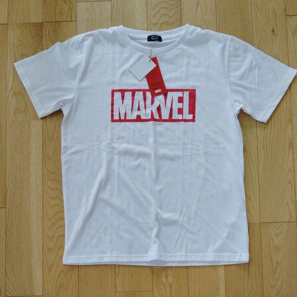 ロゴ 半袖Tシャツ 白 Tシャツ 半袖 marvel タグ付き 未使用 新品