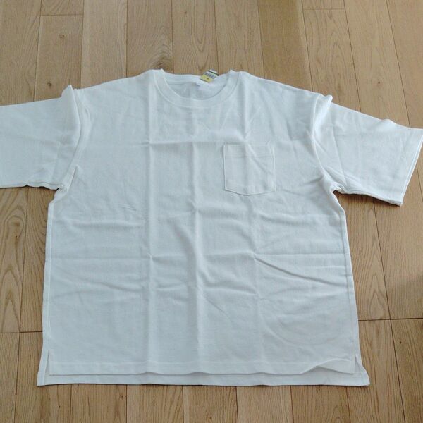Tシャツ 半袖 ポケT ホワイト ポケットTシャツ 無地 白色 綿100% 新品 タグ付き 未使用