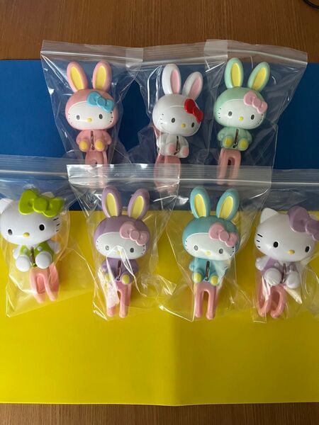 未使用品 サンリオ ハローキティ 洗濯バサミ 7個セット うさみみコンプリート