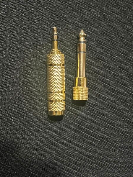 金メッキ 3.5mmと6.35mm ヘッドホンアダプター