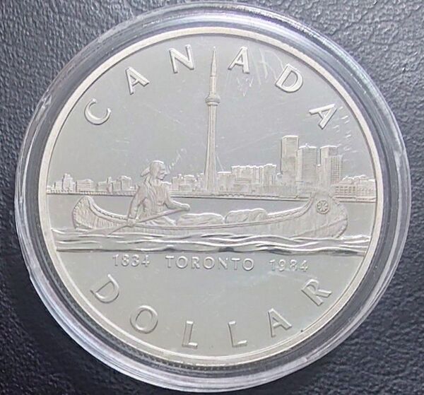 1984年 カナダ銀貨 1ドル トロント150周年記念銀貨 プルーフ銀貨
