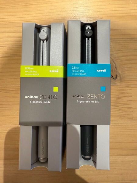 新品 ゼント シグニチャーモデル 三菱鉛筆 uniball ZENTO メタリックブラック 0.5mm シルバー 0.38mm