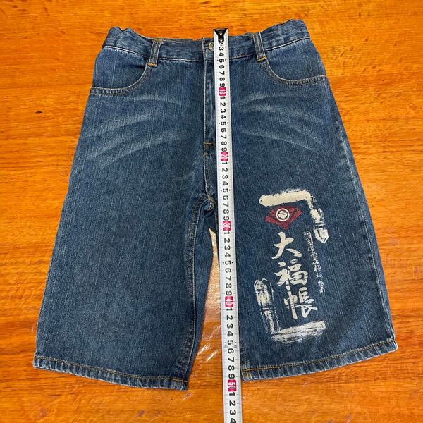 デニム 140サイズ ハーフパンツ ウエストゴム調整可