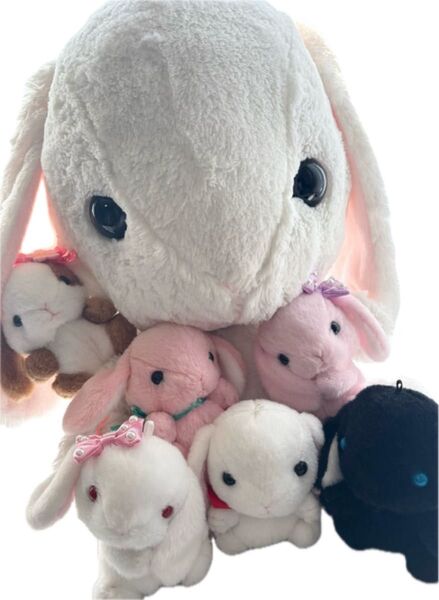ぽてうさろっぴー BIGぬいぐるみ しろっぴー るびいちゃん まーぶりん くろっぴー みみぴょん すももっぴー アミューズメント