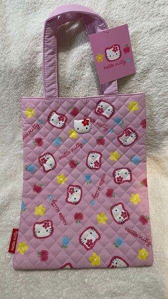 新品 完売品 サンリオ みんなのキルトシリーズ ハローキティ 手提げ袋 レッスンバッグ トートバッグ 肩掛けかばん レトロ y2k