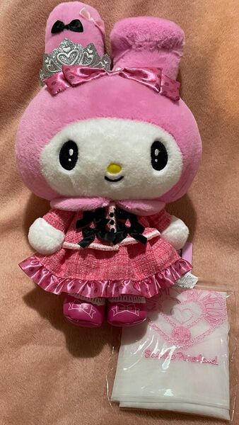 新品タグ付 サンリオ ピューロランド限定 マイメロディ&クロミアニバーサリーパーティー バースデードール ぬいぐるみ 収納巾着袋付
