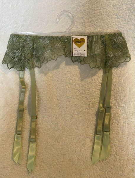 新品 大人色気 上品 花柄 総レース ガーターベルト レッグウェア ランジェリー インナー セクシー レッグガーター グリーン色