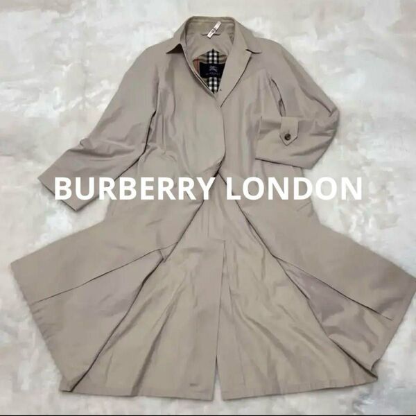 美品 BURBERRY バーバリー ステンカラーコート ロングコート トレンチコート スプリングコート ベージュ 2L