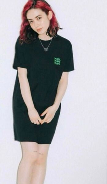 エックスガール ロゴTシャツ xgirl ロゴ Tシャツ 半袖 ブラック ワンピース 新品タグ付き グロー M Tシャツワンピ