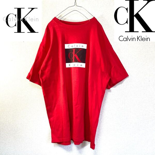 カルバンクライン 半袖 Tシャツ ロゴプリント CK XL USA製 ビンテージ 美品 オーバーサイズ CalvinKlein