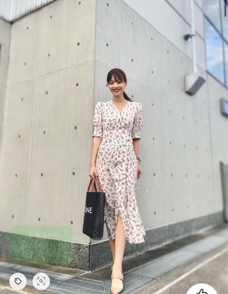 フラワーカシュクールワンピース リリーブラウン