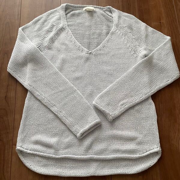 H&M BASIC Vネック ニット セーター ライトブルー XSサイズ