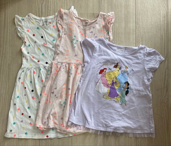H&M オーガニックコットン ノースリーブ ワンピース プリンセス Tシャツ まとめ売り