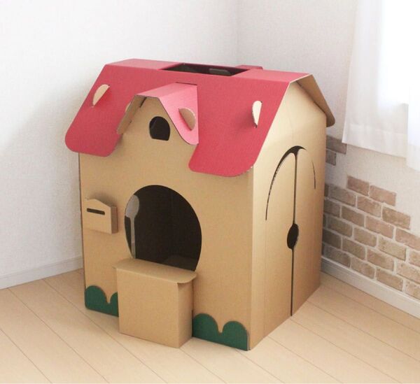 【新品】ダンボールハウス キッズ 子供 おもちゃ お家 おままごと プレイハウス