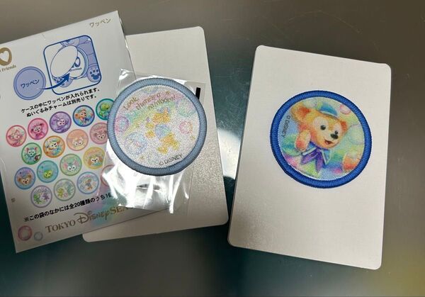 ディズニーシー カラフルハピネス ダッフィー ワッペン 2枚セット 新品 ダッフィー 20周年