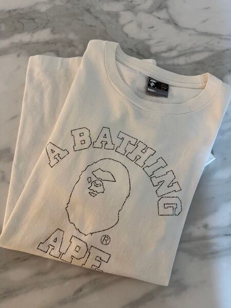 A BATHING APE ホワイト Tシャツ Lサイズ