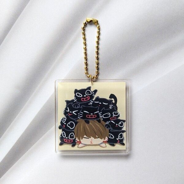 キヨくじ アクリルバッジ リメイク キヨ猫いっぱい