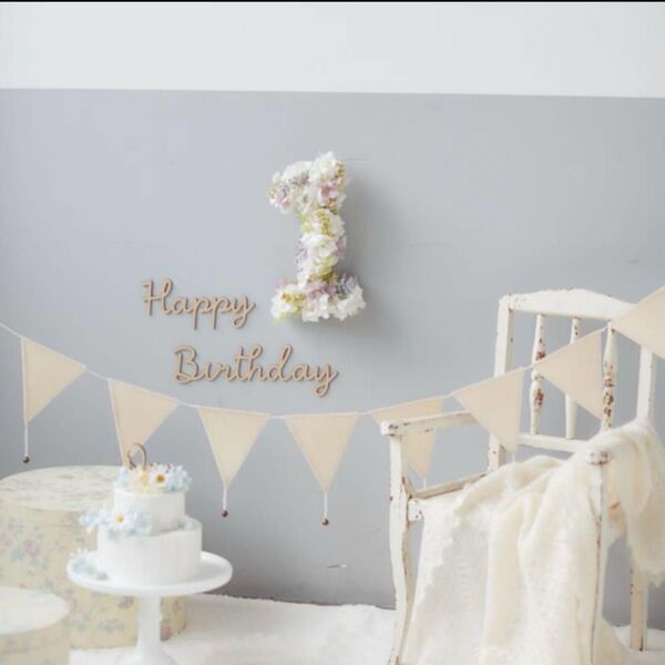 【超美品】誕生日 1歳 造花 数字「1」 ベビー 月齢フォト ハーフバースデー birthday