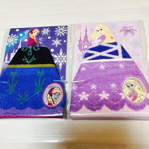 未使用新品 アナと雪の女王+塔の上のラプンツェル タオルハンカチ ギフトパッケージ 2点セット