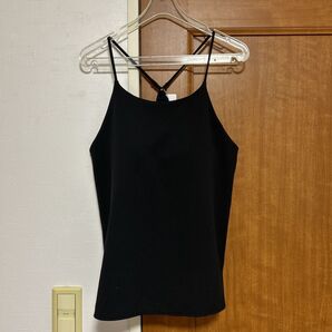 UNIQLO ユニクロ クレープジャージーブラキャミソール サイズ: WOMEN XL カラー: 09 BLACK 新品未使用