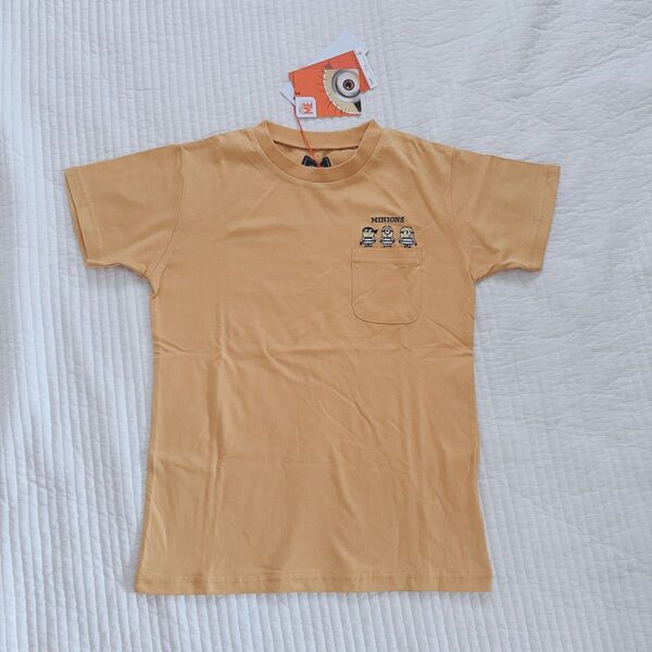 ミニオン キッズ 子供 半袖 Tシャツ ユニバ トップス 新品 未使用 タグ付き クリフメイヤー 140 綿 イエロー マスタード