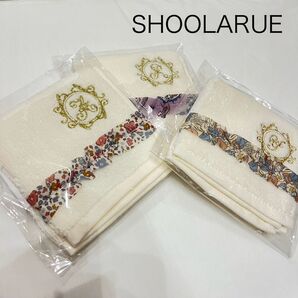 【新品】シューラルー イニシャル タオルハンカチ 花柄 フリル3枚セット