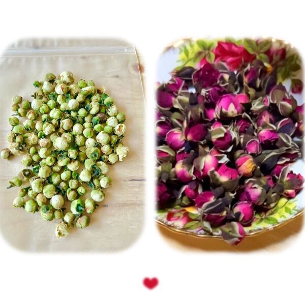 山茶花とバラのつぼみ茶セット(各25g)花のお茶・ハーブティー用乾燥素材