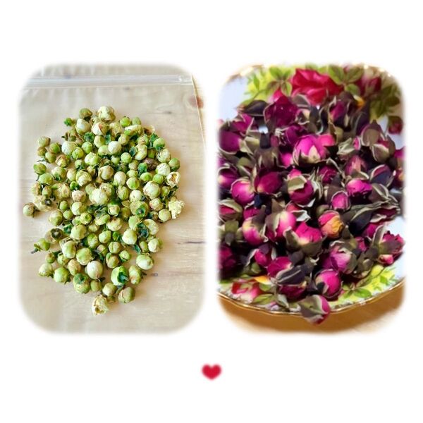 バラの蕾ローズティー【山茶花とバラのつぼみ茶セット】(各25g)花のお茶・ハーブティー用乾燥素材