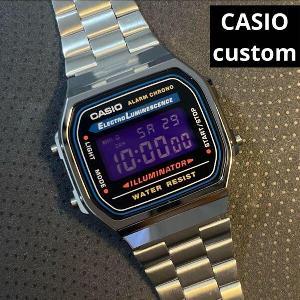 【新品】CASIO チープカシオ 液晶反転 カスタム カシオ デジタル 腕時計 紫