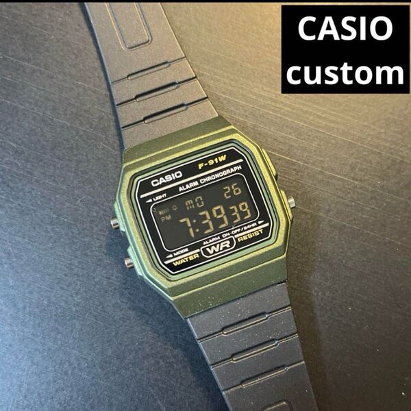 【新品】CASIO カシオ デジタル 腕時計 チープカシオ 液晶反転 カスタム 黒