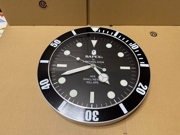 掛け時計 BAPEX by A BATHING APE 直径35.3 カラー ブラック 素材 アルミニウム 希少