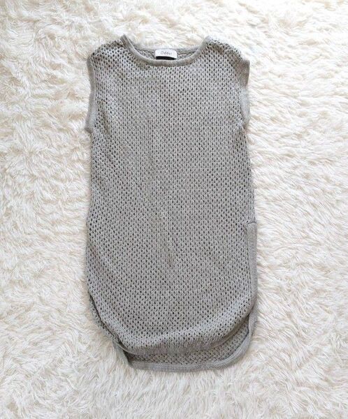 Aga Odour グレー メッシュ編み ノースリーブ ベスト